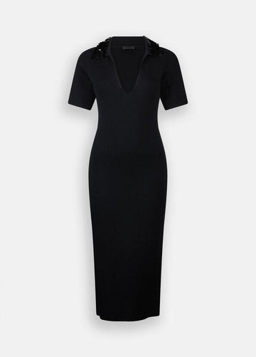 abito con pailettes al collo CF5037MS55N 22222 LIU JO BLACK 
