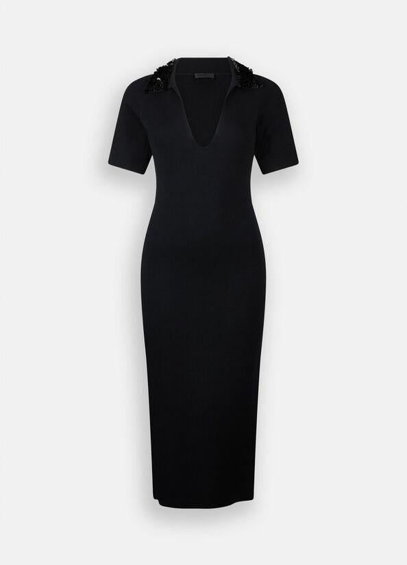 abito con pailettes al collo CF5037MS55N 22222 LIU JO BLACK 
