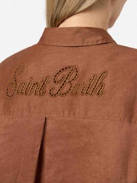 camicia in lino con logo CRISTAL POCKET 08806L MC2 SAINT BARTH 