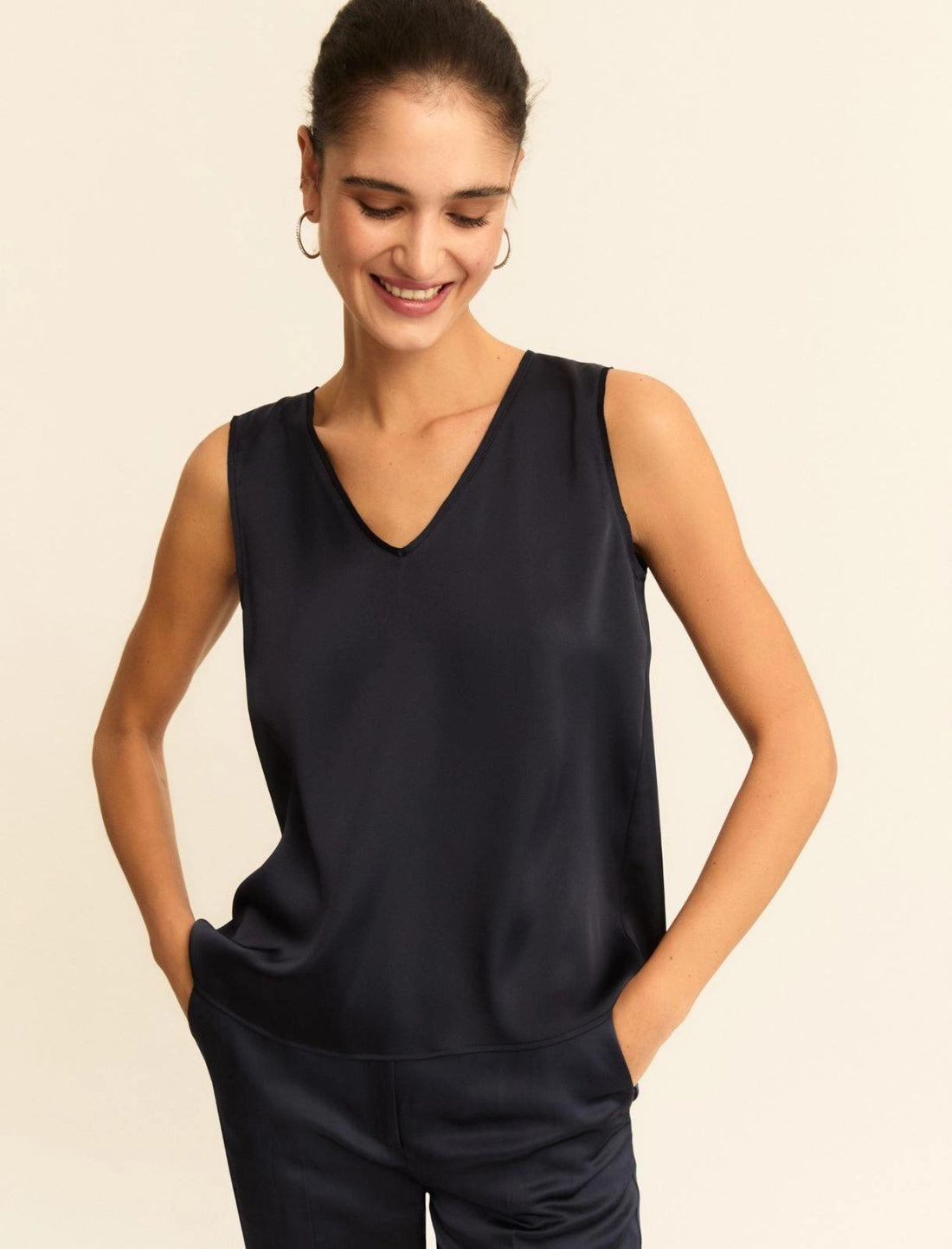Top in raso con dettagli georgette EMMCOTTAGE 010 EMME MARELLA 
