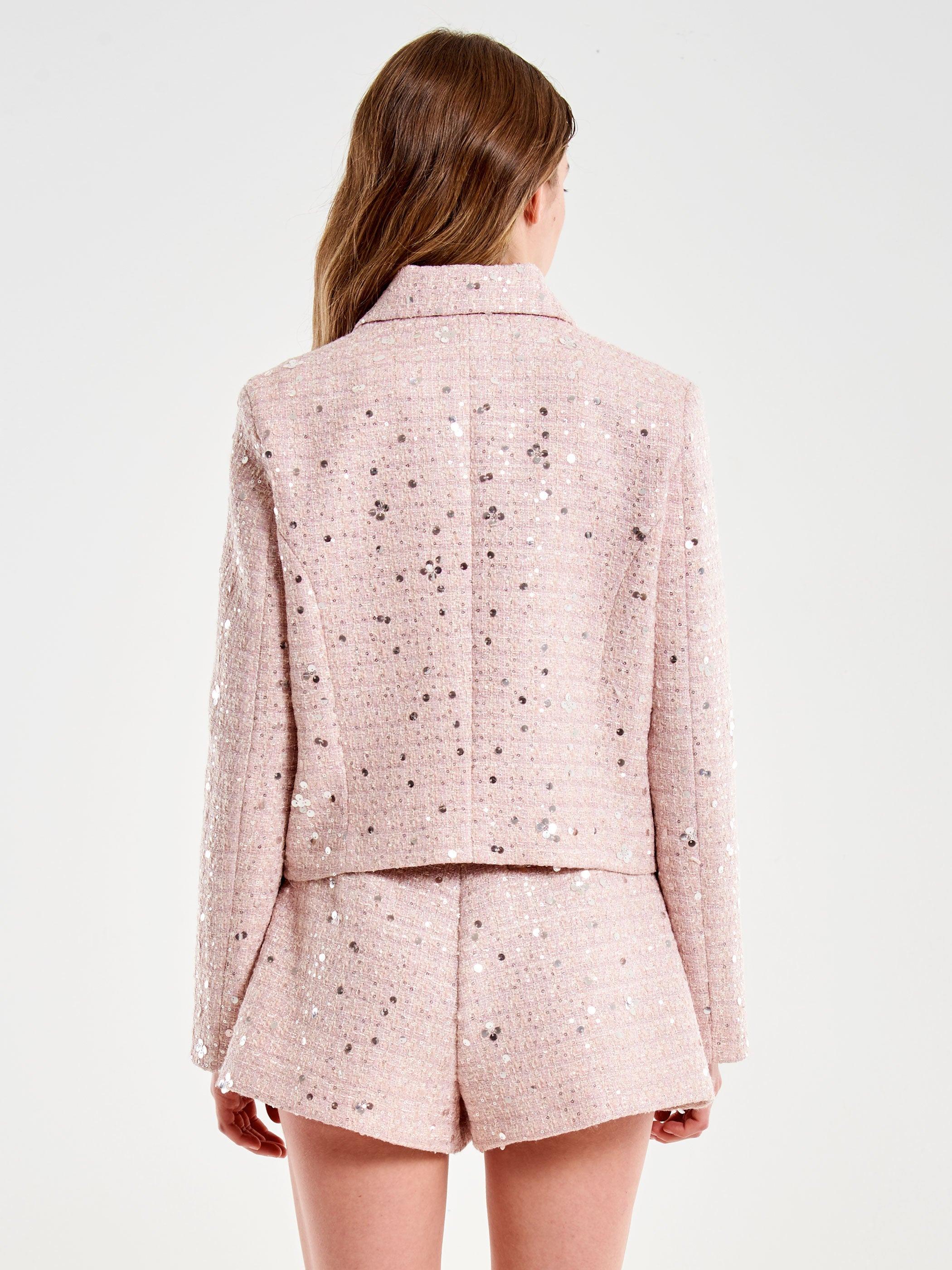 Giacca corta lurex TAB 0237 ROSA VICOLO 