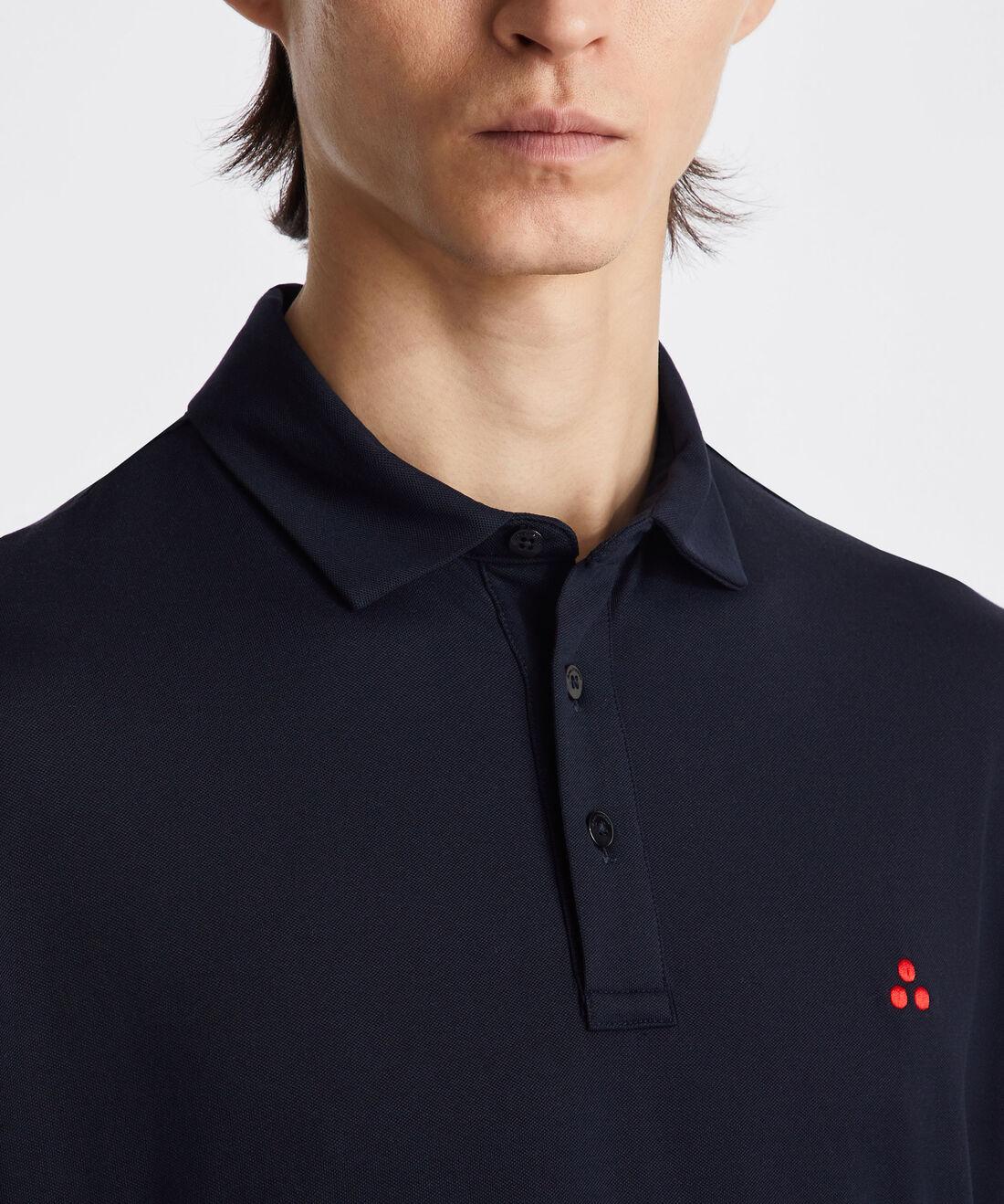 polo in cotone stretch con logo MEZZOLA 02 215 PeUTEREY 