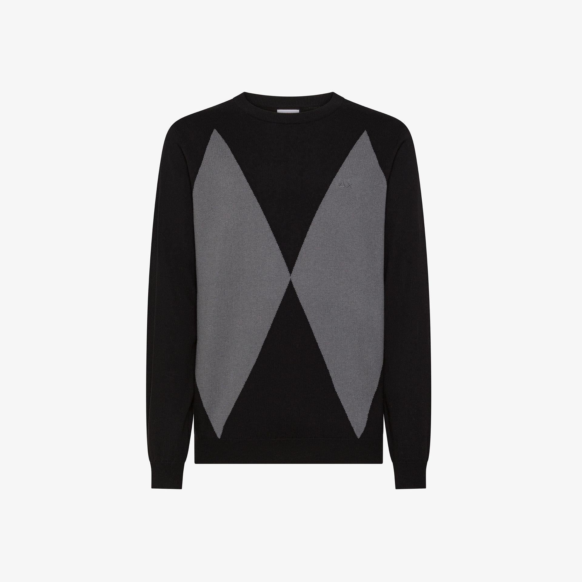Maglione in lana e cotone a rombi K45150 1147 SUN68 