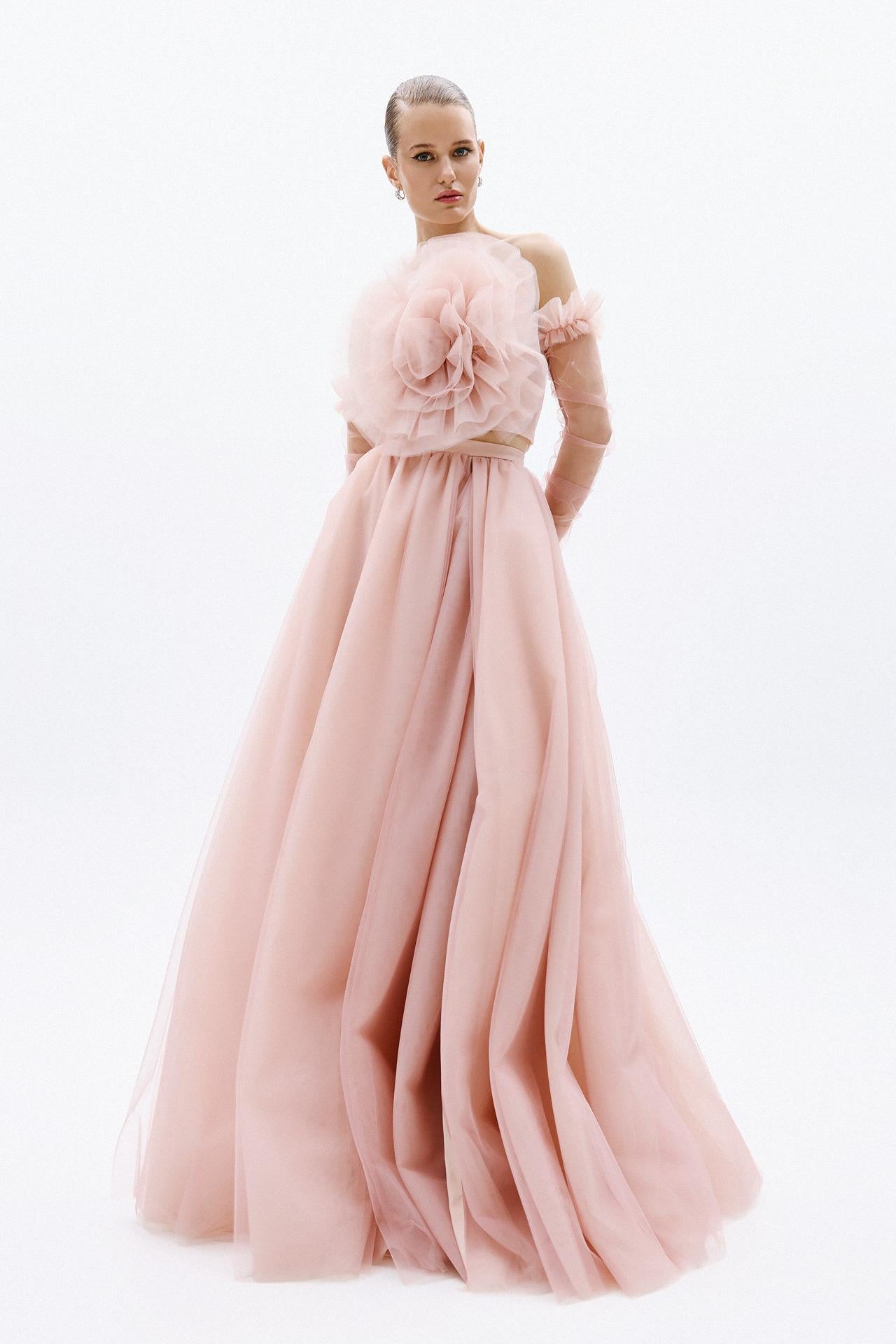 abito in tulle elegante A4859 NUDE ALLURE 