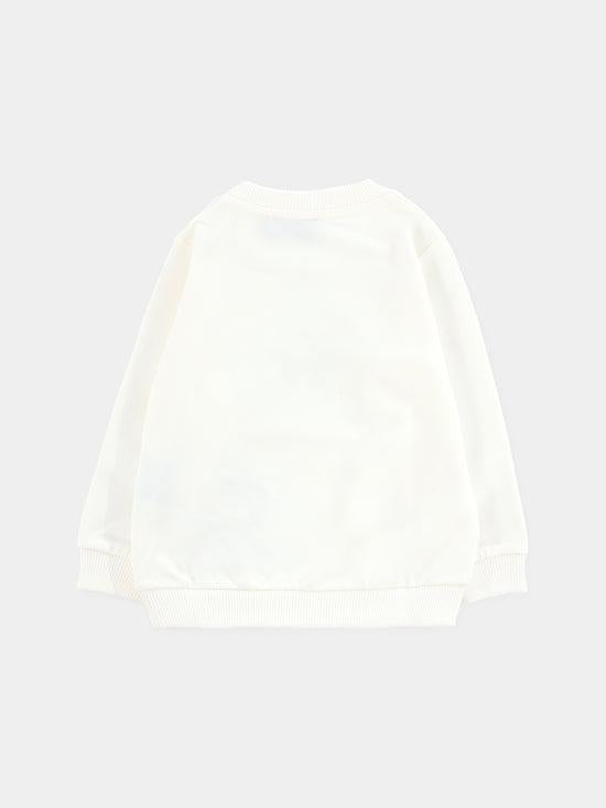 felpa con stampa orso MFF02KLDA16 10063 MOSCHINO KIDS 