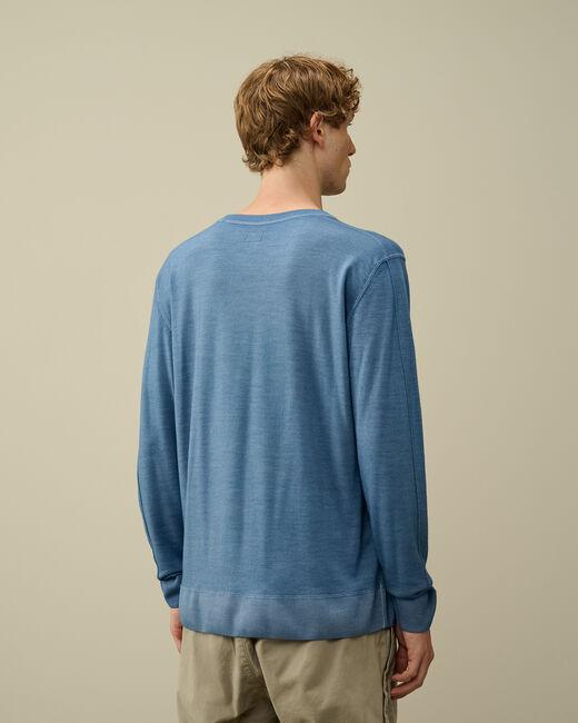 maglia in lana merino con logo 17CMKN091A 003247F 851 CP COMPANY 