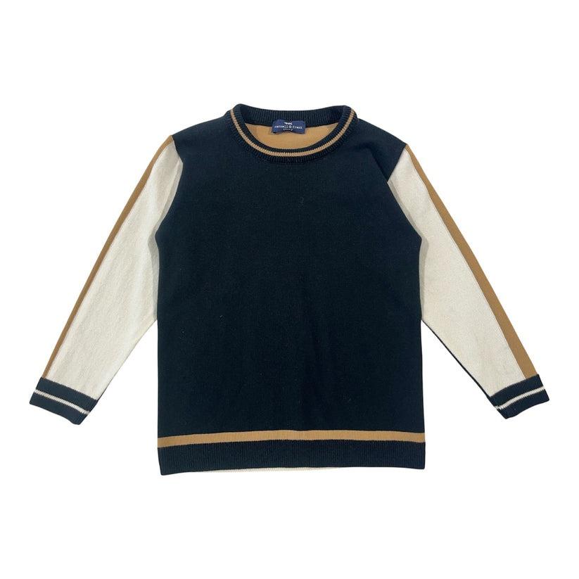 maglioncino color block MF4419R BLU/PANNA/CAMEL MANUELL&FRANK 