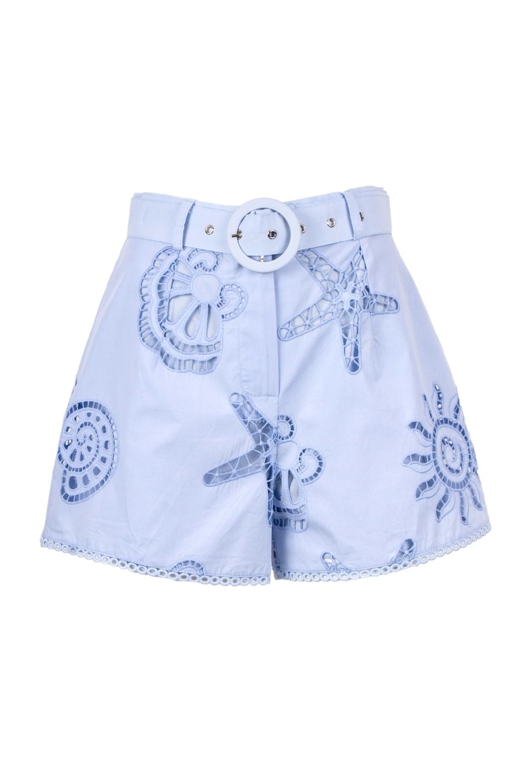 shorts con ricamo ANACAPRI 090S6 CELESTE ODI' ODI' 