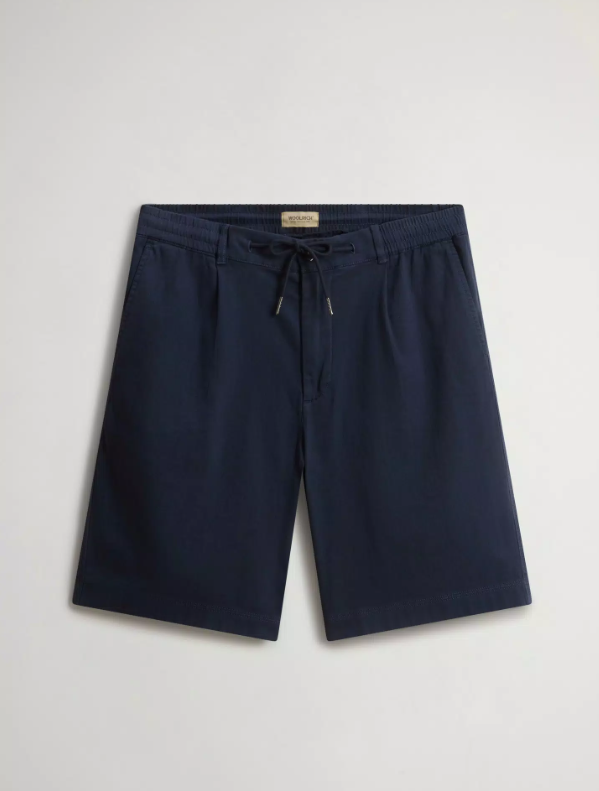 pantaloncini milton in cotone e lino CFWOSH2003MRUT5288 3989 WOOLRICH 