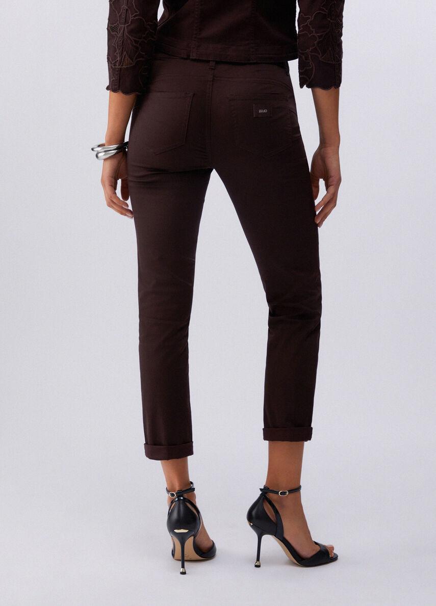 pantalone skinny in raso WA6255T373A 91109 LIU JO WHITE 