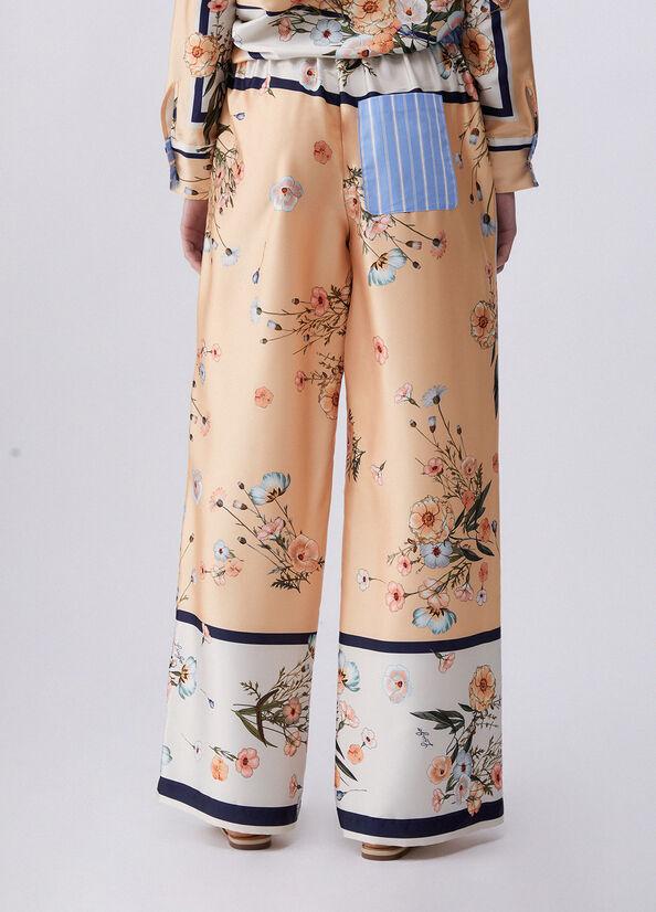 pantalone in twill stampato WA6358T2555 P9546 LIU JO WHITE 