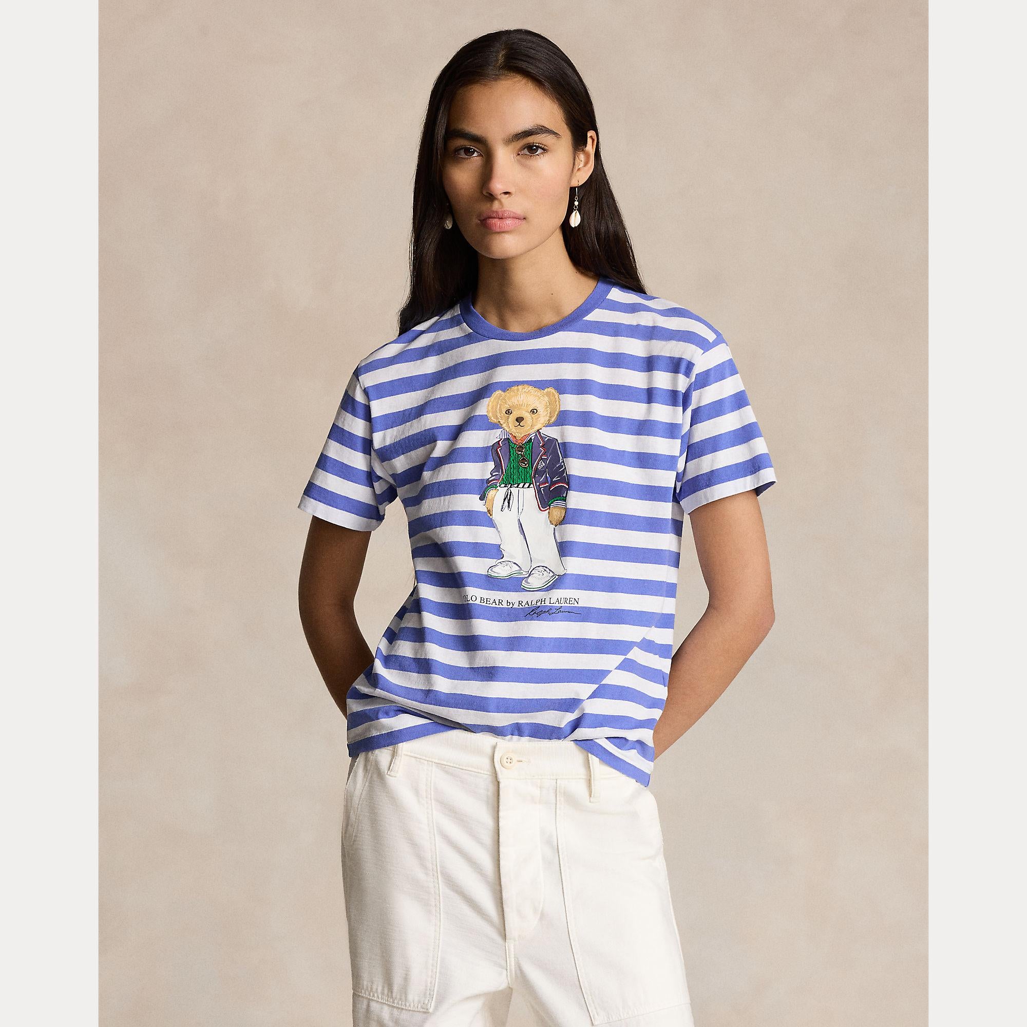 t-shirt righe orsetto 211-924300 001 RALPH LAUREN POLO 