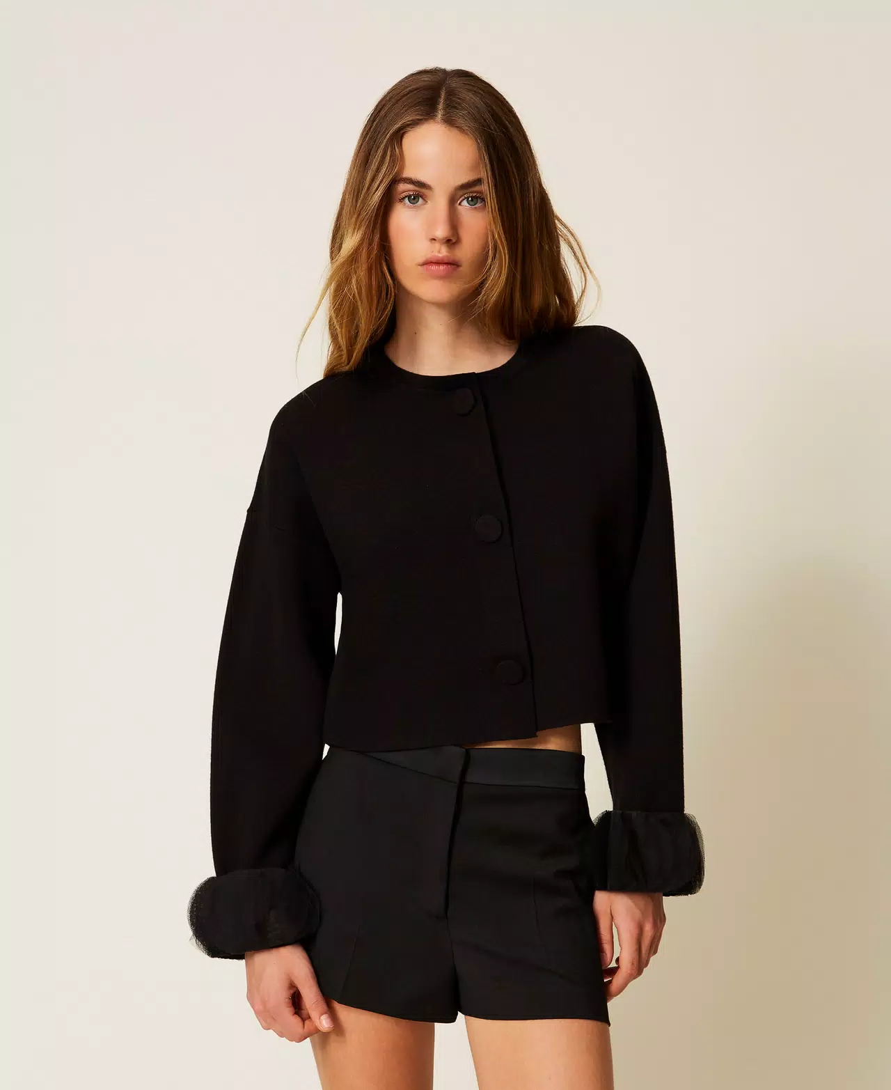 giacca corta in maglia 252AP3010 00006 TWINSET ACTITUDE 