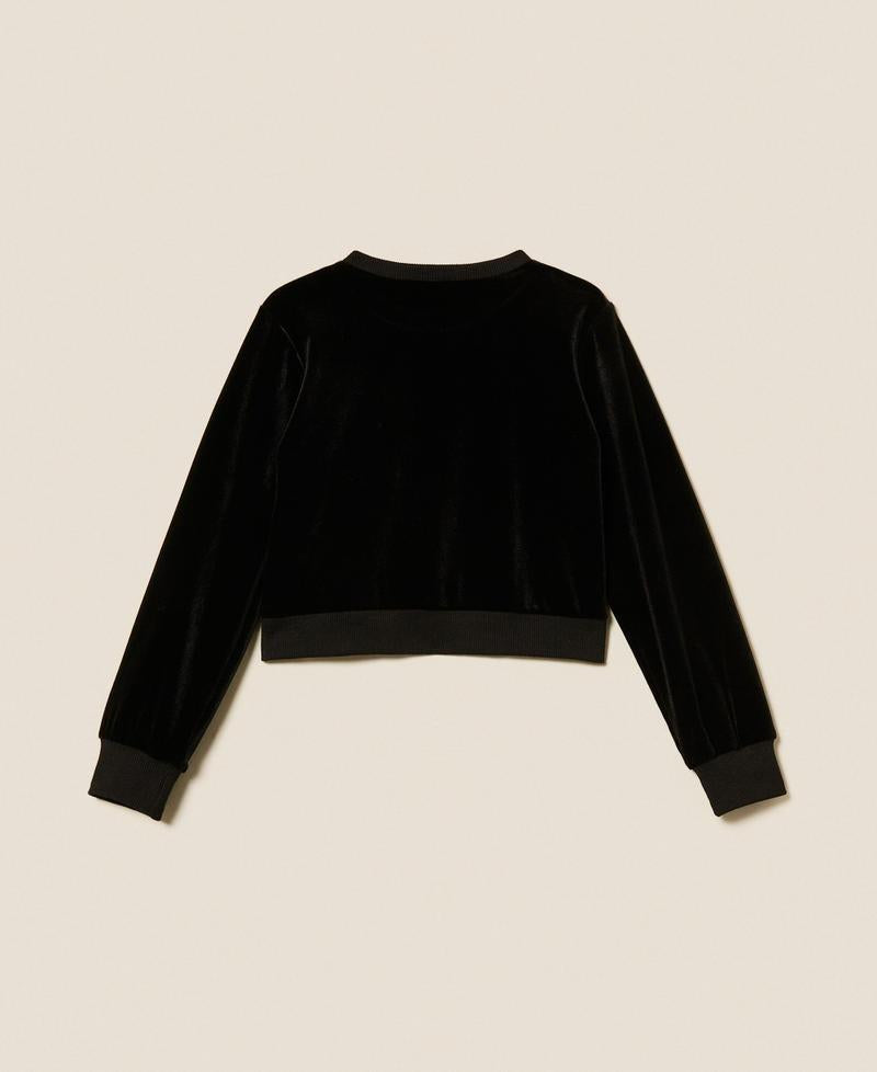 felpa in ciniglia con logo 252GJ2033 00006 TWINSET GIRL 