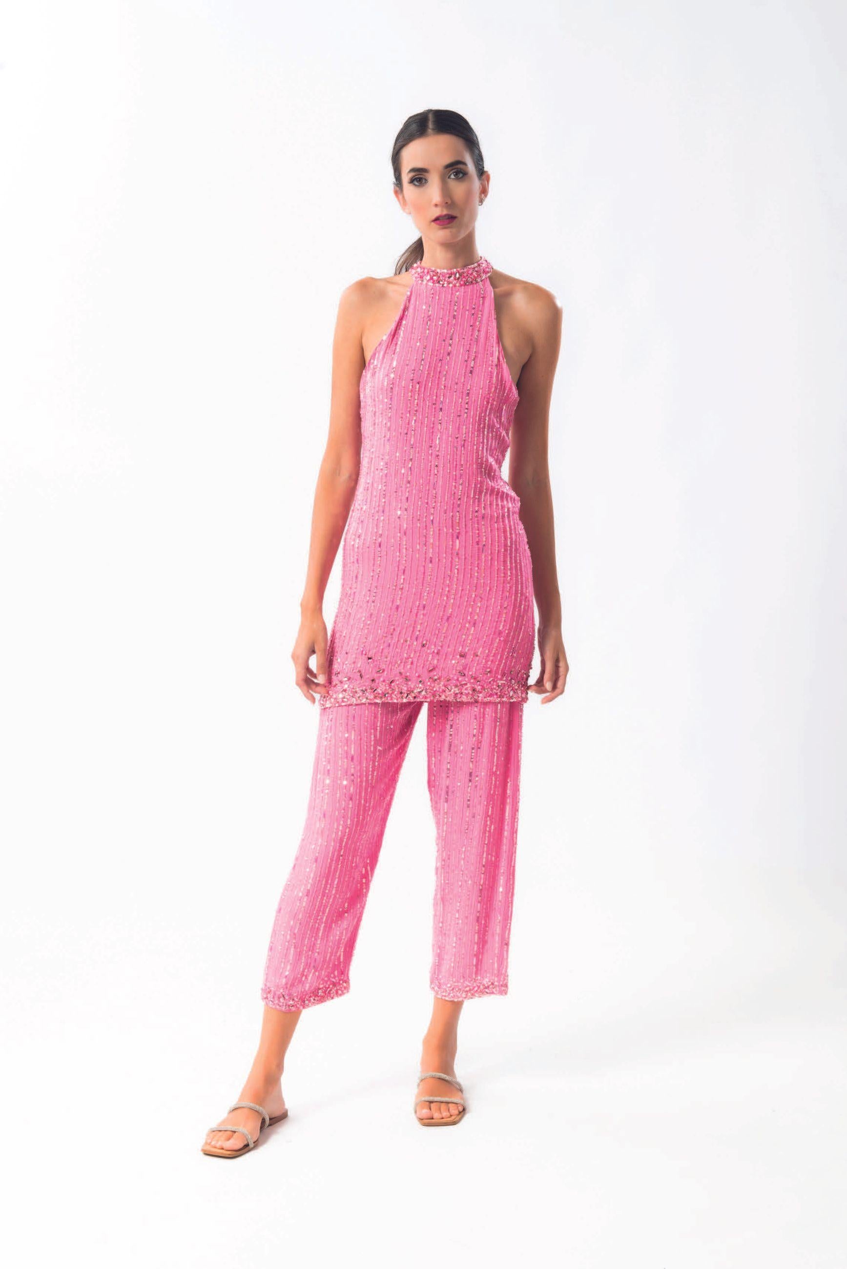 mini abito design a top LUX2528 PINK MIRIAM STELLA 