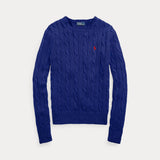 RALPH LAUREN POLO maglioncino a trecce con cavallino Blu