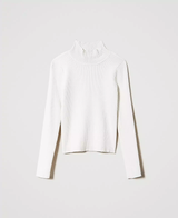 TWINSET GIRL Lupetto a costine Bianco