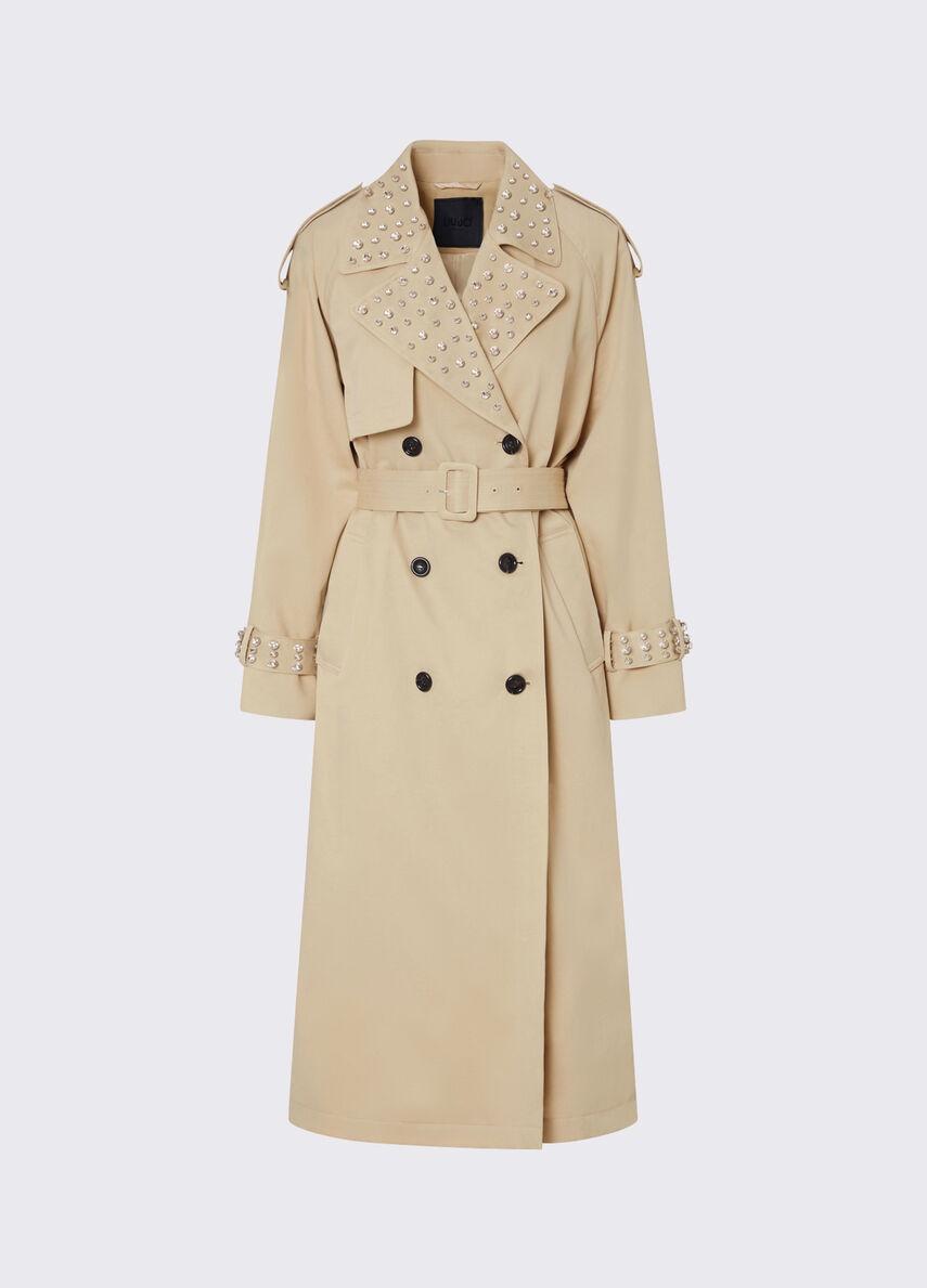 trench con ricamo gioiello CA6003T521A P9574 LIU JO BLACK 