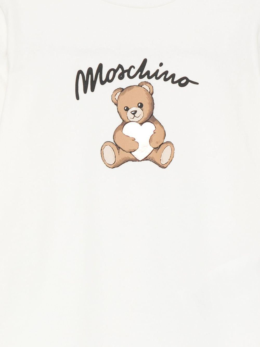 t-shirt maniche lunghe orsetto HDO010LBA11 10063 MOSCHINO KIDS 