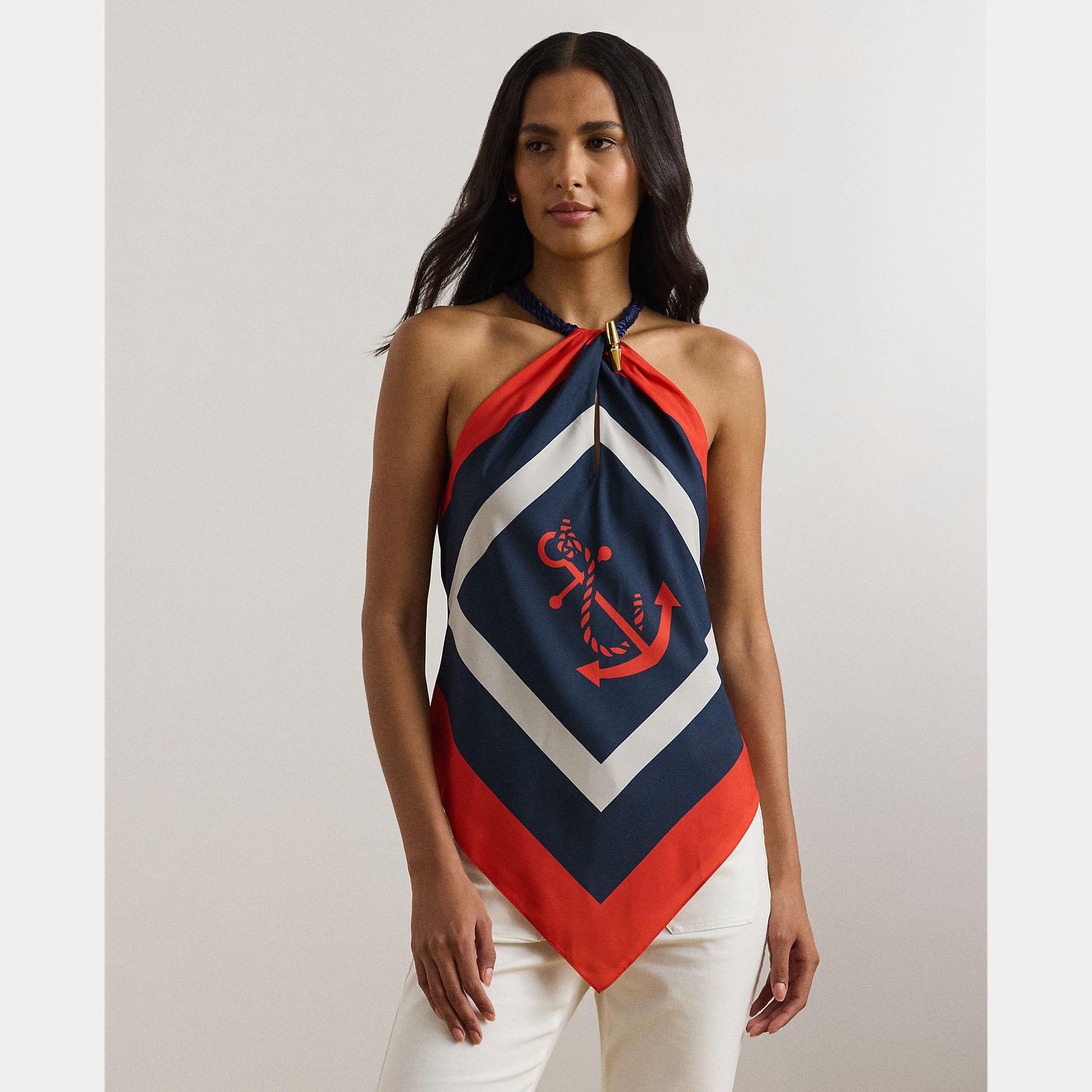 blusa con stampa ancora 200-957167 001 LAUREN RALPH LAUREN 