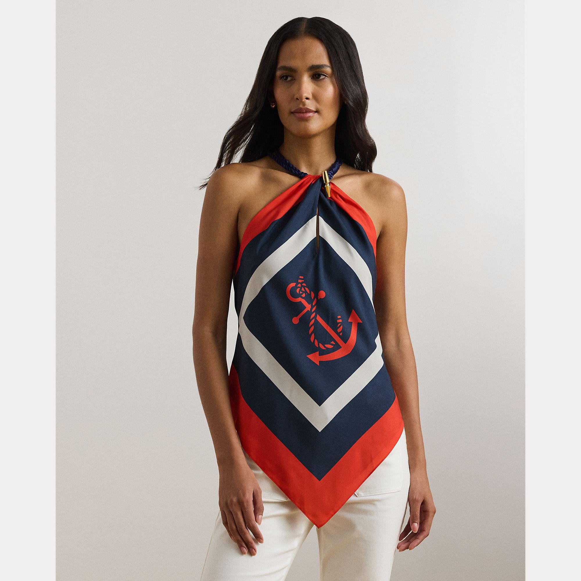 blusa con stampa ancora 200-957167 001 LAUREN RALPH LAUREN 