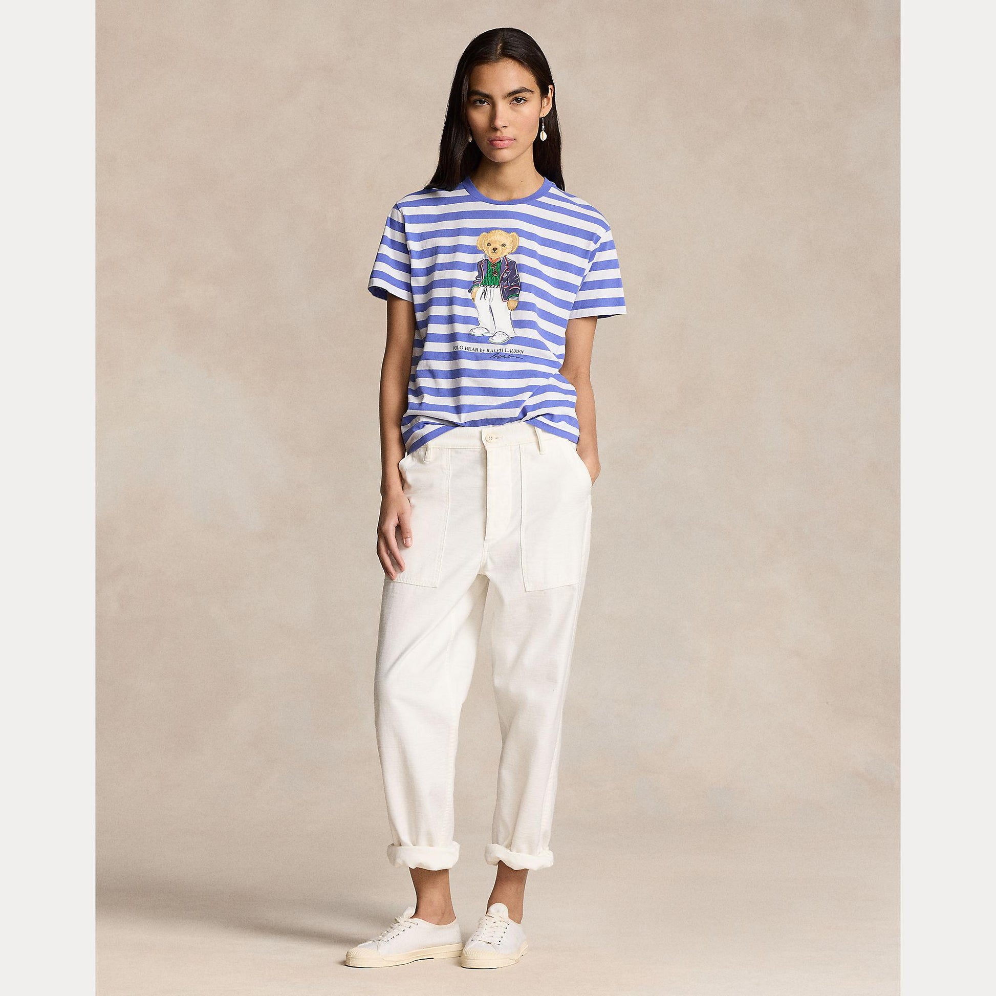t-shirt righe orsetto 211-924300 001 RALPH LAUREN POLO 