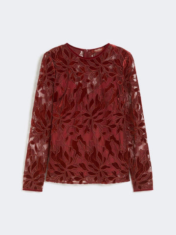 t-shirt in tulle con ricami PLINIO 002 MAXMARA STUDIO 