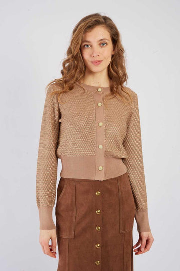 cardigan in maglia belise A545036 BEIGE DERHY 