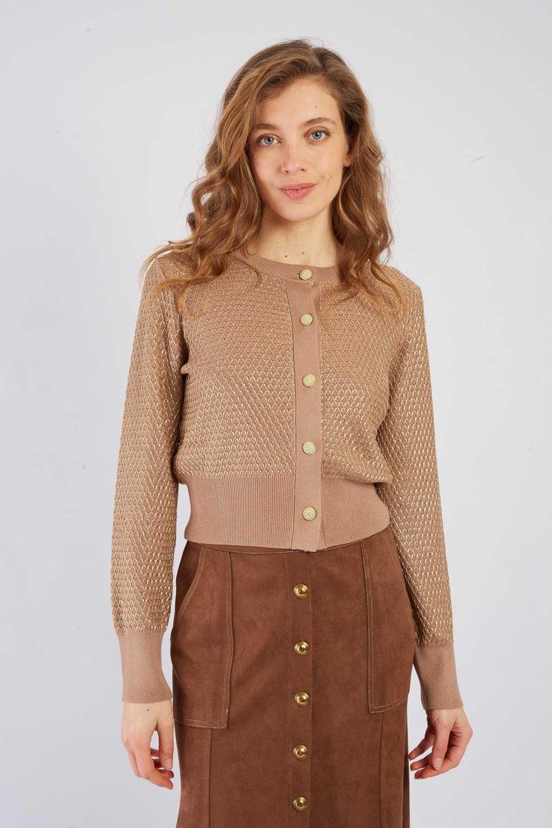 cardigan in maglia belise A545036 BEIGE DERHY 