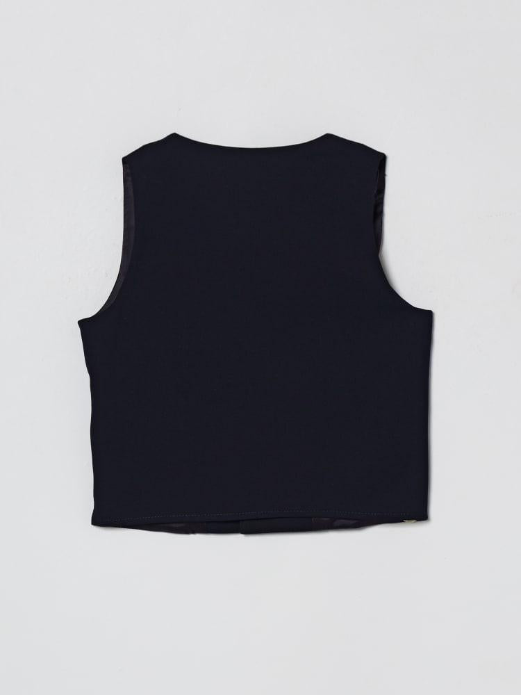 gilet monopetto con logo MR3336 BLU MANUEL RITZ KIDS 