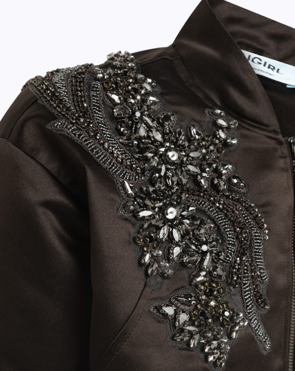 bomber in duchesse con ricamo RF5286T273A 90840 Blugirl 