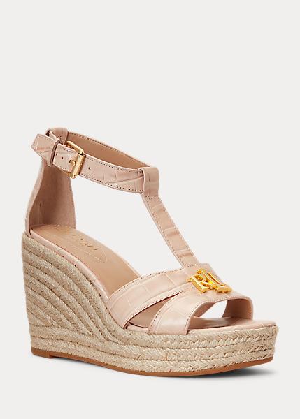 sandalo in pelle groffata 802-860851 003 LAUREN RALPH LAUREN 