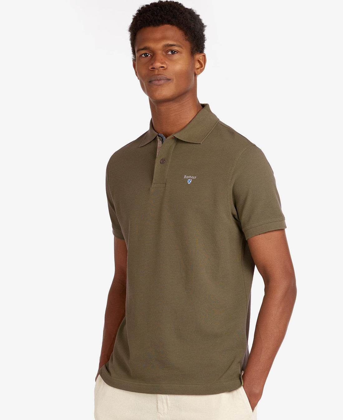 Polo con logo ricamato MML0012 OL51 BARBOUR 