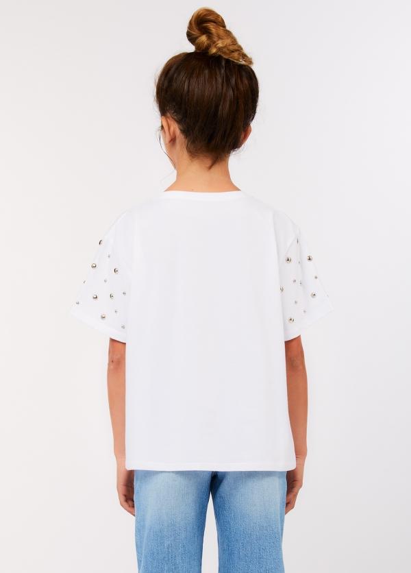 t-shirt con applicazioni GA6110JS003 10601 LIU JO JUNIOR 