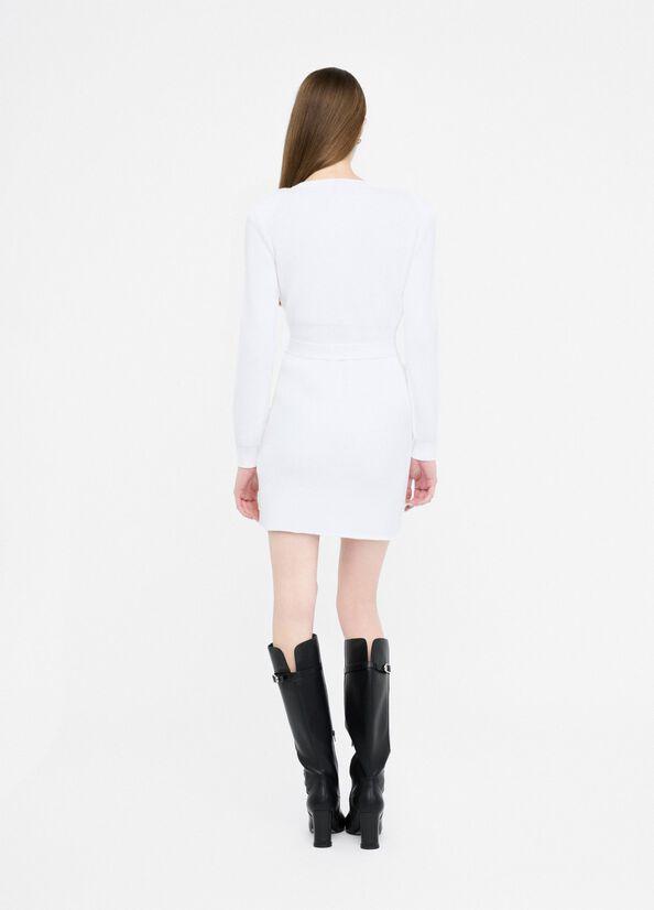 Abito in maglia con spalline MF5371MS99E 10701 LIU JO WHITE 