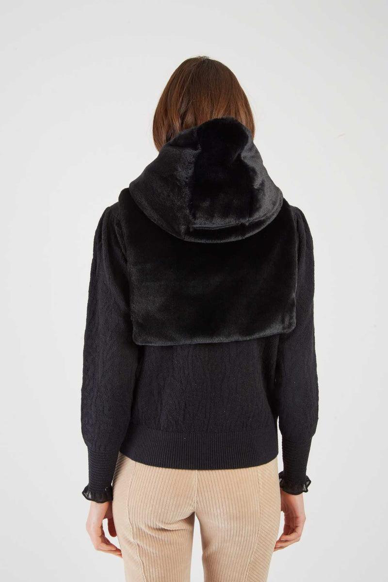 piumino corto con cappuccio A593007 NOIR DERHY 