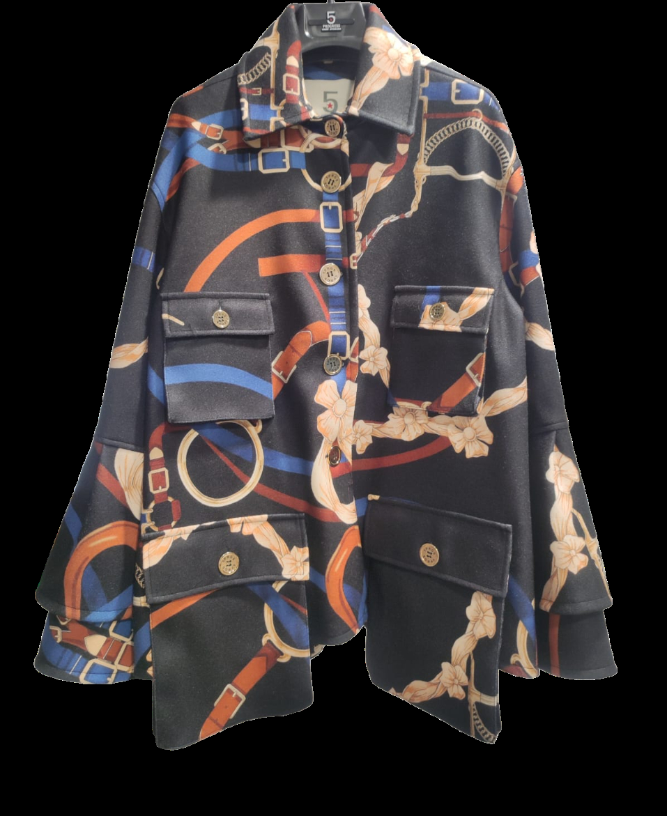 cappotto con applicazioni e patch 15050 BLACK CAVALRY 5 PROGRESS 