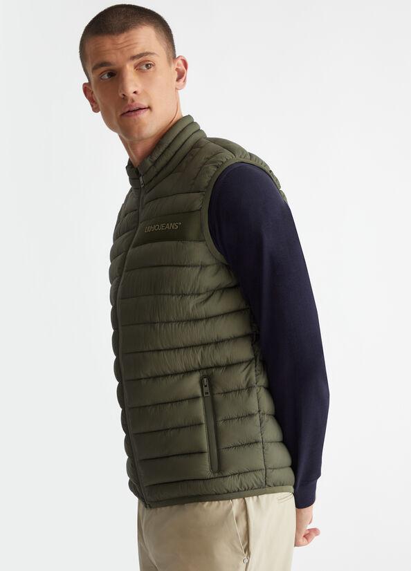 gilet smanicato con patch M000P104GILETJEANS ARMY GREEN liU JO 