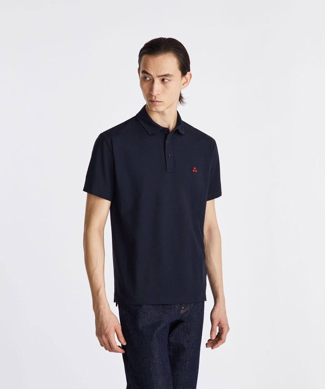 polo in cotone stretch con logo MEZZOLA 02 215 PeUTEREY 