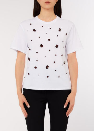 t-shirt con applicazioni CA6350J6308 11111 LIU JO BLACK 
