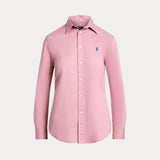 RALPH LAUREN POLO Camicia in twill di cotone con pony Rosa