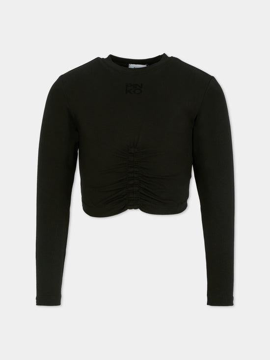 t-shirt cropped con logo KFTS023 JE013 N000 PINKO 