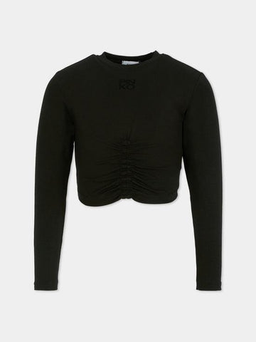 t-shirt cropped con logo KFTS023 JE013 N000 PINKO 