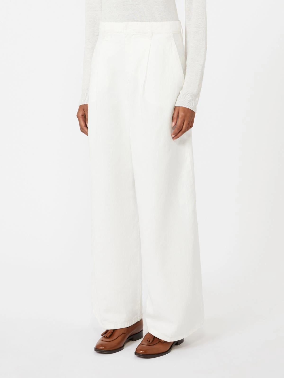 pantalone ampio in cotone e lino SMMALOA 001 S MAXMARA 