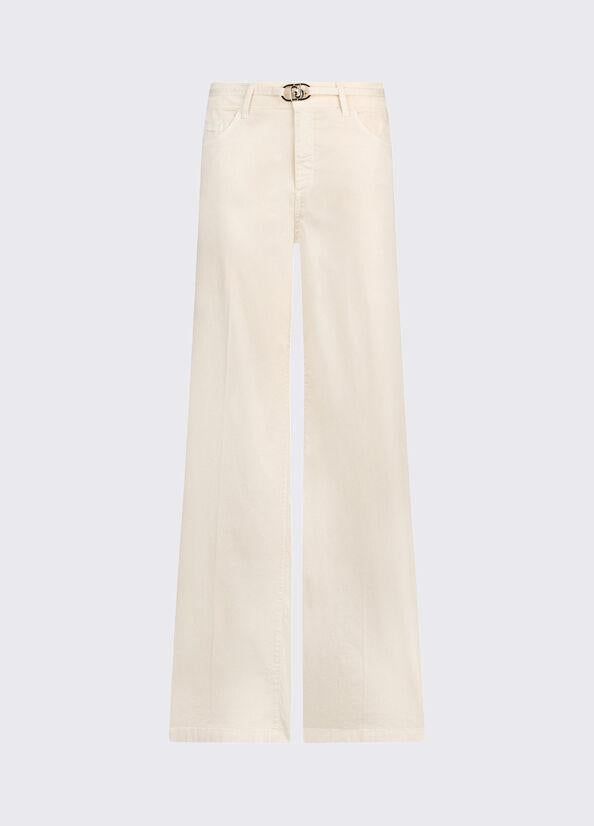 pantalone con cintura WA6274T9257 X0760 LIU JO WHITE 