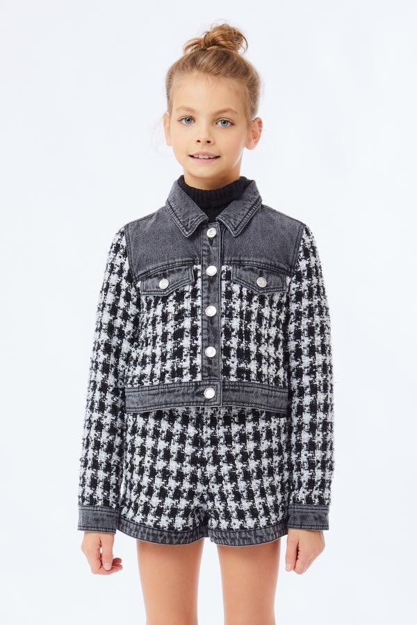 giubbino pied de poule GF5033T077A C3755 LIU JO JUNIOR 