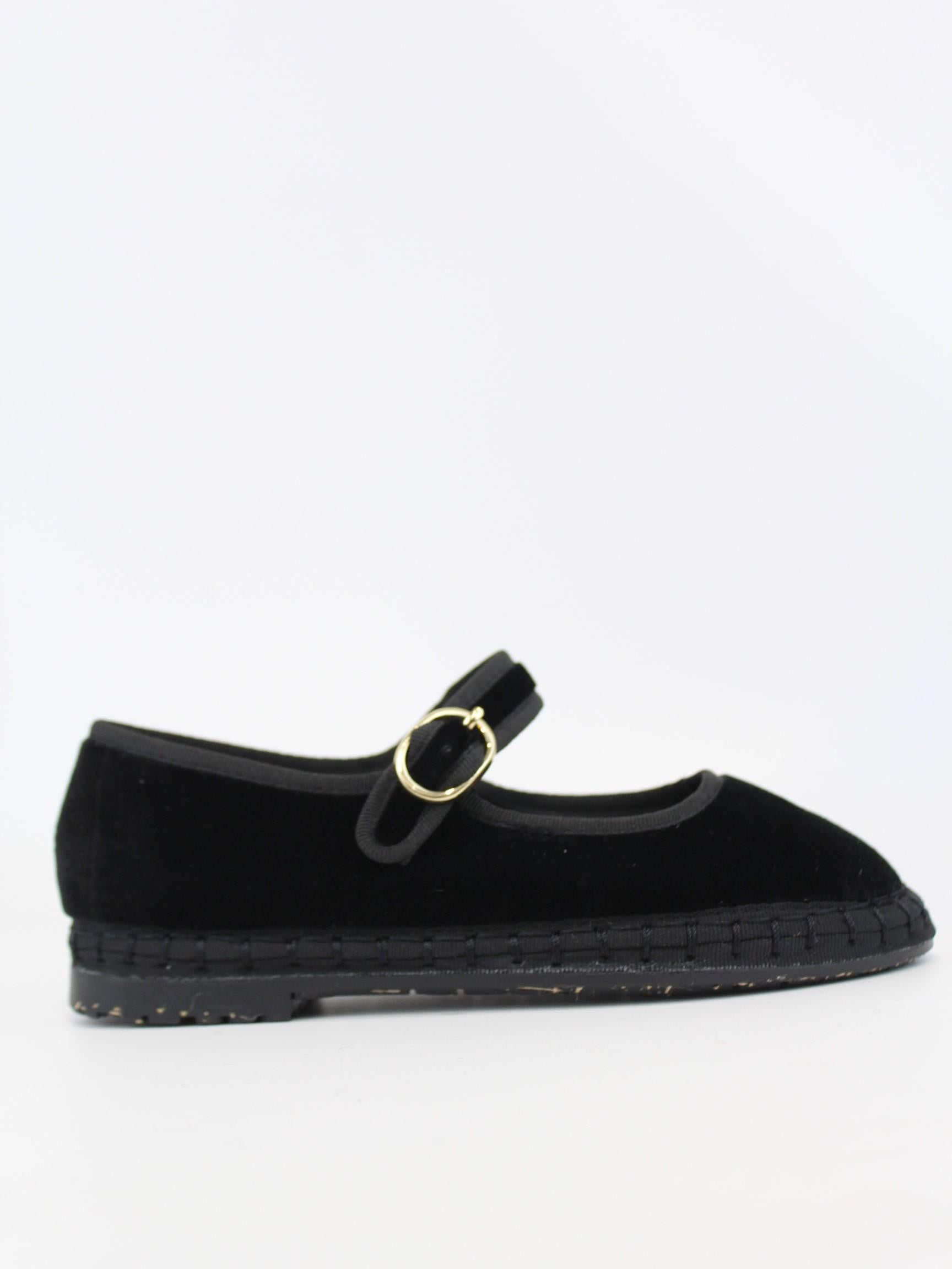 sandalo mary jane in velluto ANTONIA KIDS NEGRO FLABELUS 