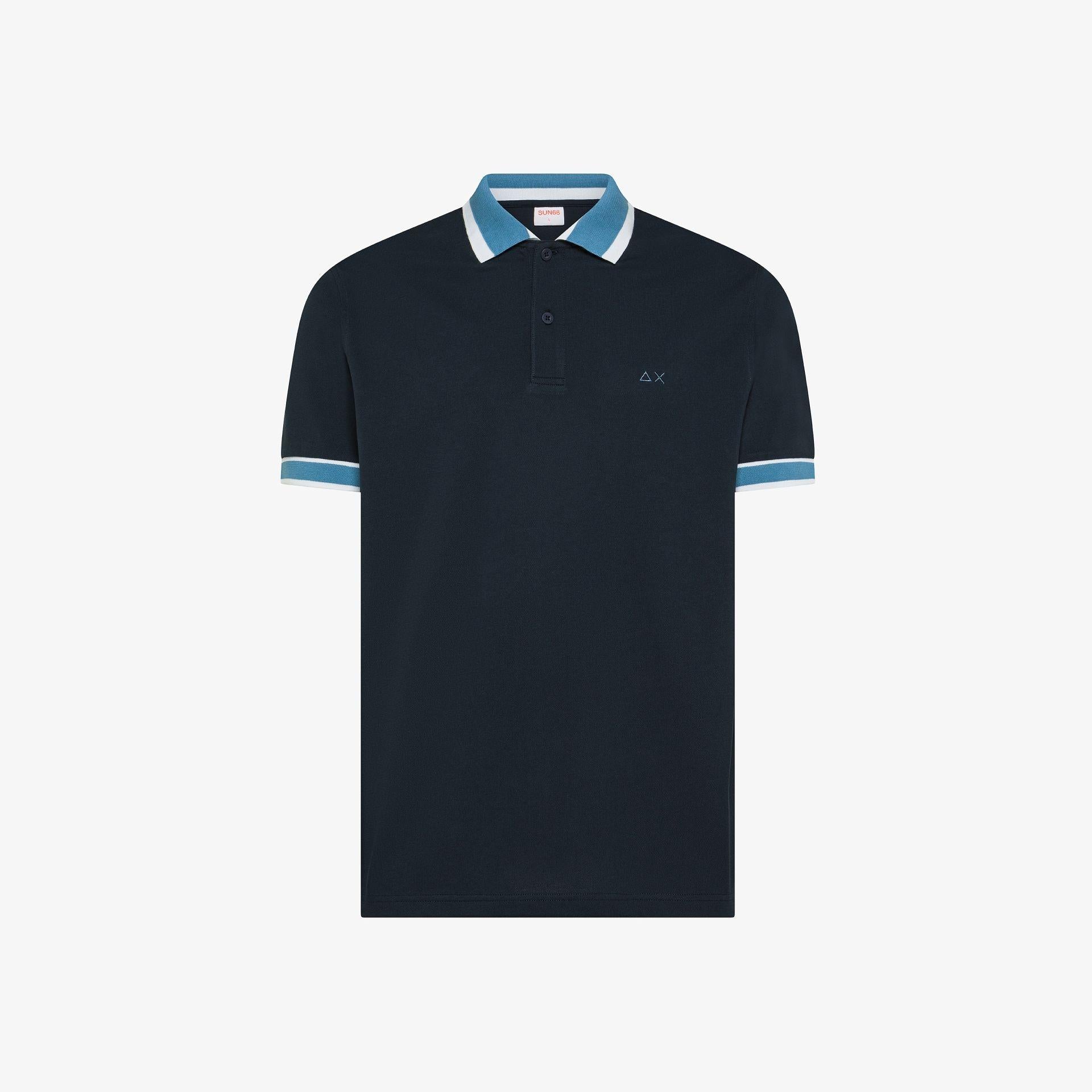 Polo multistripes collo multicolor A36117 NAVY BLUE SUN68 