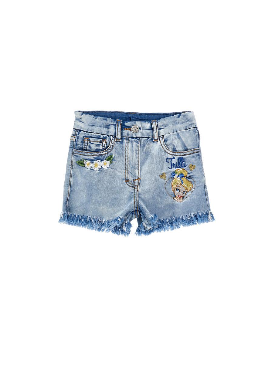 Shorts con trilli e fiori 19G416 7013 0062 MONNALISA 