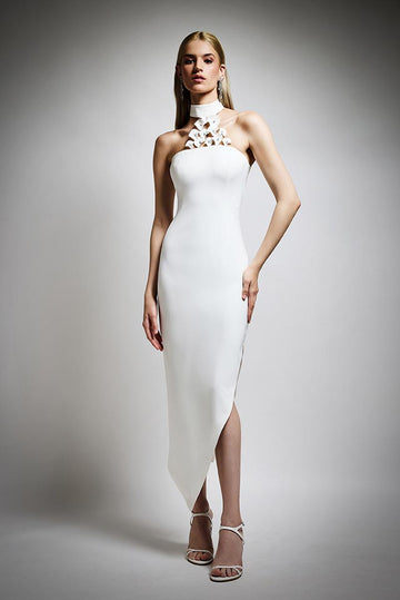 abito con dettaglio al collo T4531 WHITE TWINS 